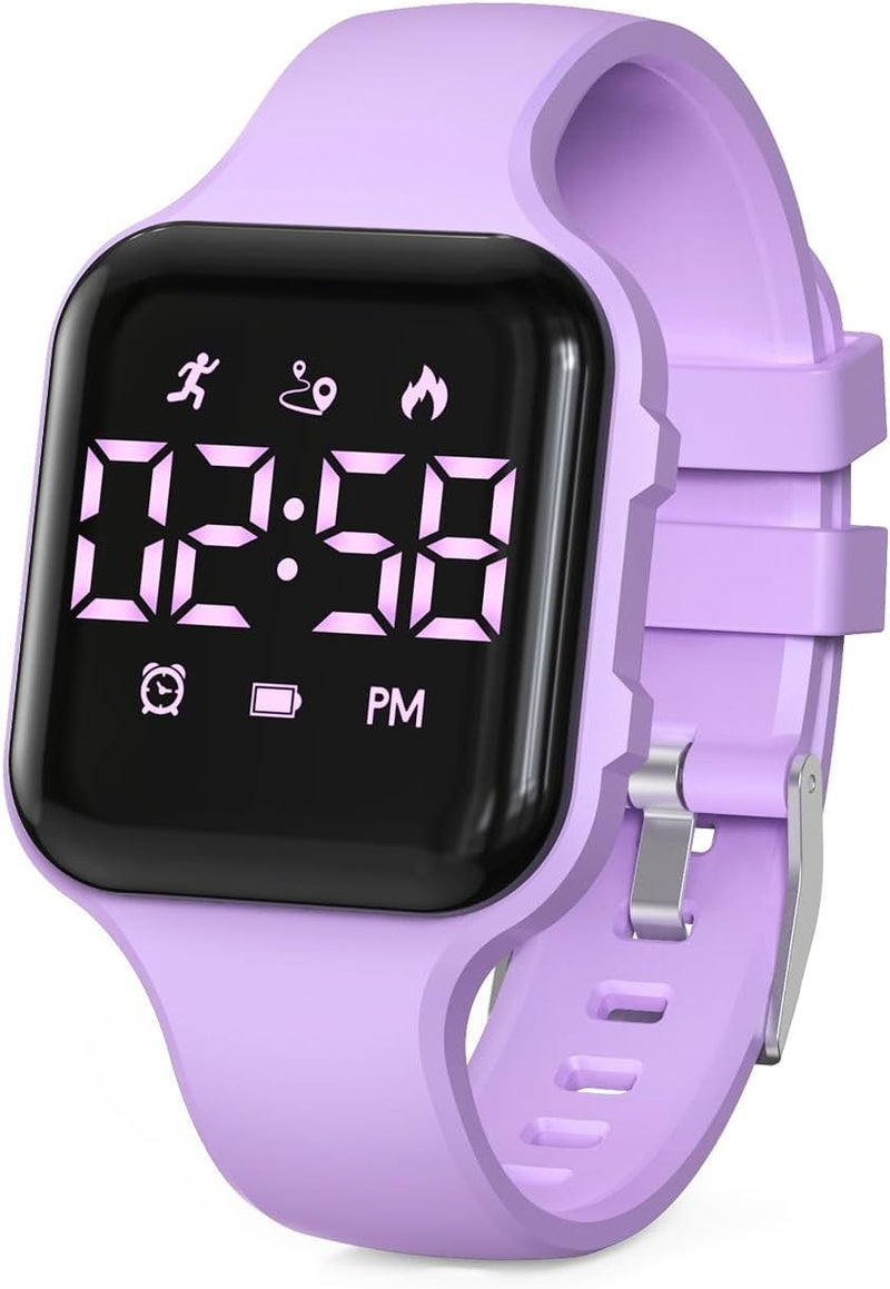synwoo Kids LED Digital Watch, with Pedometer Step Counter, Waterproof, Sport Wristwatch, Calendar, Alarm Clock for Children Boys Girls Teens - Image 1